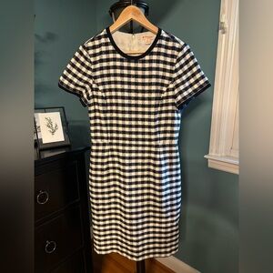 Brooks Brothers Women's Size 10 Navy and White Gingham Short Sleeve Lined Dress